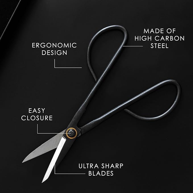 Professional Bonsai Slim Scissors | Pruning Shears for Trimming Plants | Japanese Gardening Bonsai Tools | Garden Scissors