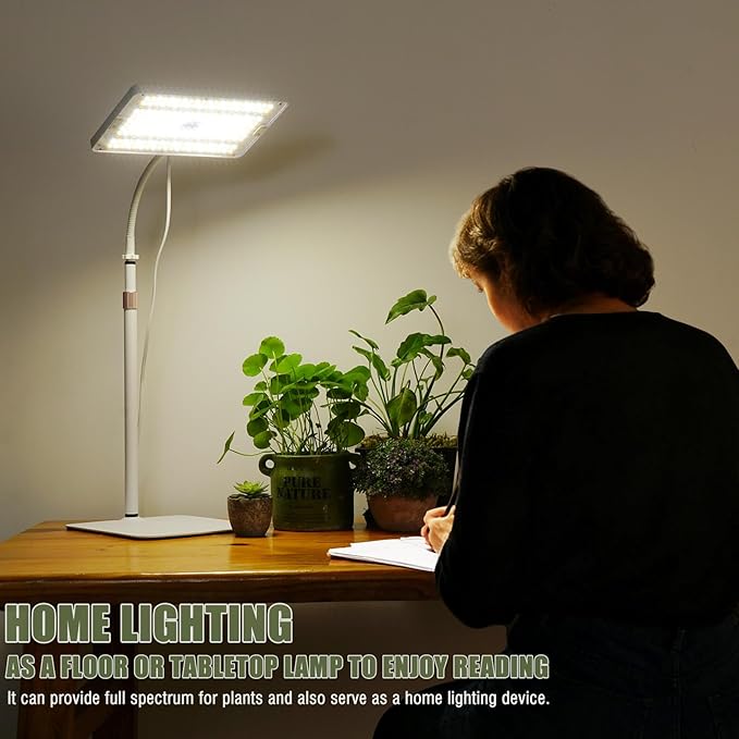 LED Grow Lights for Indoor Plants with Stand for Floor and Tabletop  Full Spectrum plant lights for indoor growing with Timer 4H/8H/12H Plant light with 3 Lighting Mode &amp 10 Dimmable Brightness.