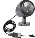 Kiven IP65 Waterproof LED Landscape Up Down Light Grey Circular Decorative Spotlight with Plug-in Cord and Timer for Indoor Outdoor House Yard Step Statue LED Lawn Light (10W Cool White)