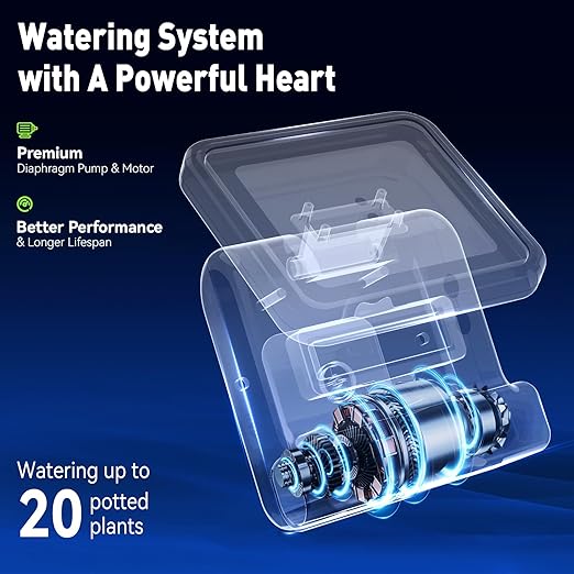 RAINPOINT Smart WiFi Solar Automatic Plant Waterer SystemWiFi HUB NeedAPP Control Drip Irrigation Pump DeviceIndoor Outdoor Use House Potted Plants Garden Balcony Grow Tent Water 10-20 Plants
