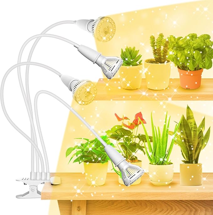 Grow Lights for Indoor Plants LED 40 W Full Spectrum Bulb Replaceable Plant Light 600 W Equivalent Clip on Grow Light with Optical Lens for Indoor Growing Lifetime Free Bulb Replacement