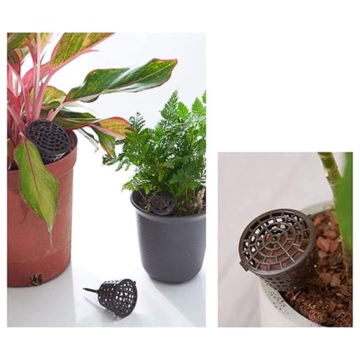 100PCS Plastic Fertilizer Mesh Basket Lid Planting Fertilizer Net Pot Garden Fertilizer Basket Garden Nutrition Cups for Garden Yard (Small Size with Lid)
