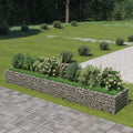 Gabion Raised Bed Galvanized Steel Bed Silver Galvanized Welded Steel Wire Mesh Fencing for Garden Landscape - 177.2 x 35.4 x 19.7 in