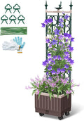 Raised Garden Bed Planter Boxes with Trellis61.4 Self-Watering Trellis with Planter Box for Climbing Plants Flowers Vegetables with WheelsUse for Indoor Outdoor