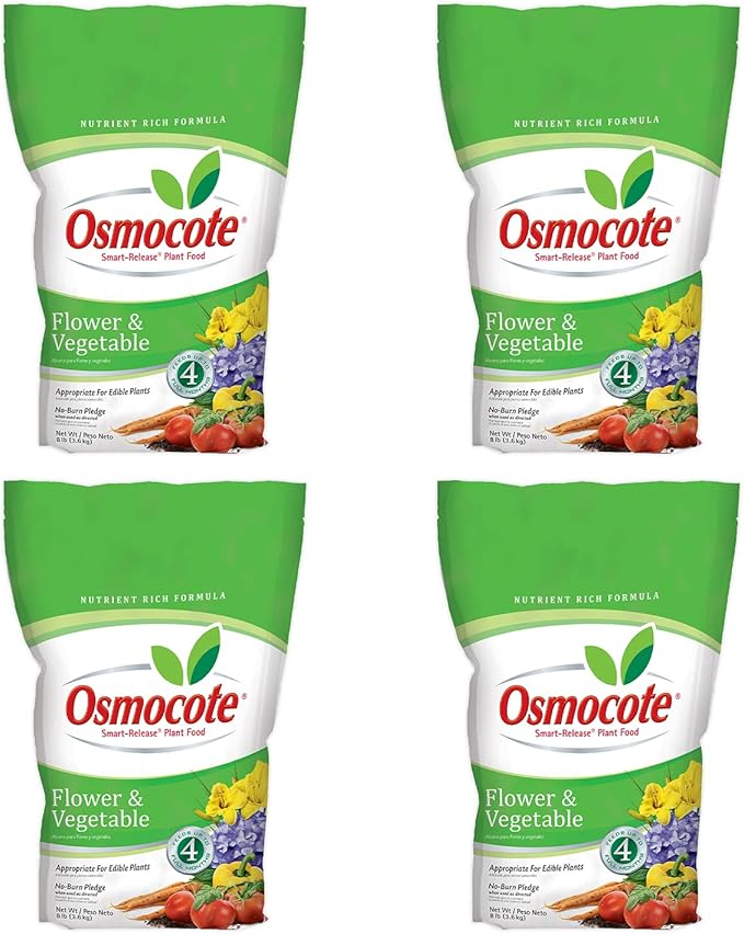 Osmocote Smart-Release Plant Food Flower &amp Vegetable Plant Fertilizer 8 lbs. (4-Pack)