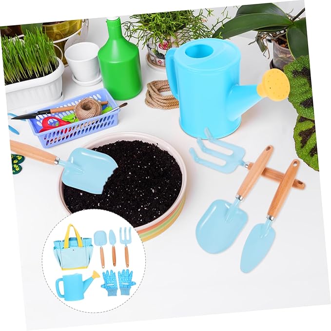 1 Set Garden Tool Set Shovels Rake for Lightweight Planting Tools with Watering Pot Digging for Outdoor Gardening Activities