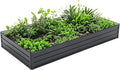 Galvanized Raised Garden Beds Outdoor // 8×4×1 ft Planter Raised Beds for Gardening Vegetables Flowers // Large Metal Garden Box