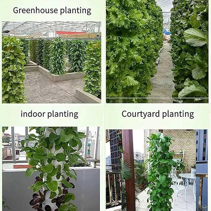 Hydroponic Growing kit 15 Floors 45 Holes Tower Set Vertical Farm Greenhouse for Home Kitchen Gardening - Detachable PP Colonization Cups