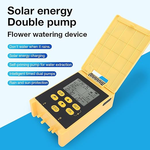 Professional Automatic Drip Irrigation Kits Solar Dual Pump Garden Plant Watering System Indoor Outdoor Watering Device Intelligent Timing Rainwater Sensing Drip Irrigation