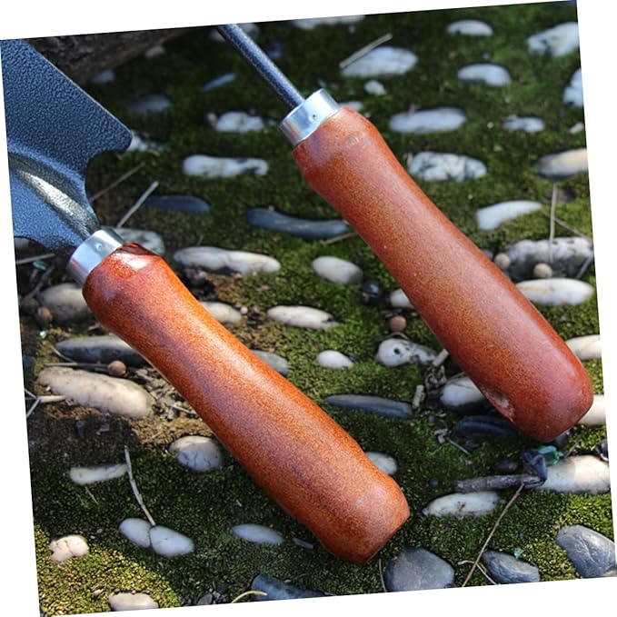 Mikikit 12pcs Mini Stoving Varnish Shovel Set Thicken Iron Garden Tools Handle for Planting Cultivating and Weeding for Gardening Enthusiasts
