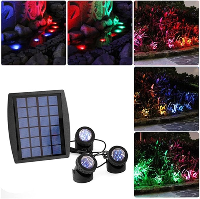 Tyenaza Solar Spotlights Outdoor Solar Garden Lights Solar Powered LED RGB IP68 Waterproof High Brightness Widely Used Dustproof Solar Landscape Lights