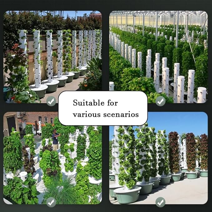 Hydroponics Growing System Indoor Garden Vertical Hydroponic Tower with Water Pump New Customized ABS Material for Herbs Fruits Vegetables(5 Layers)