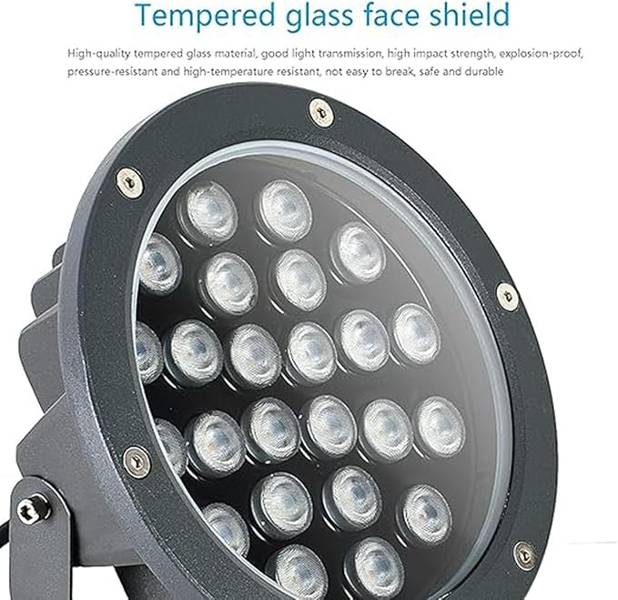 LED Beam Spotlight - Outdoor Tree Floodlights IP66 Waterproof Patio LED Spotlight 100-240V Rotatable Round Garden Landscape Light for Lawn Hotel Patio Tree Lighting(Red24W)