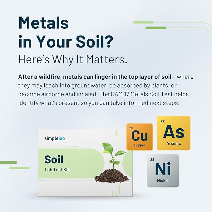 Heavy Metals in Soil Test by SimpleLab | Includes 9 compounds Including Lead Arsenic and Copper and Analysis by a Certified Laboratory | at Home Soil Lab Test | Collect Sample at Home