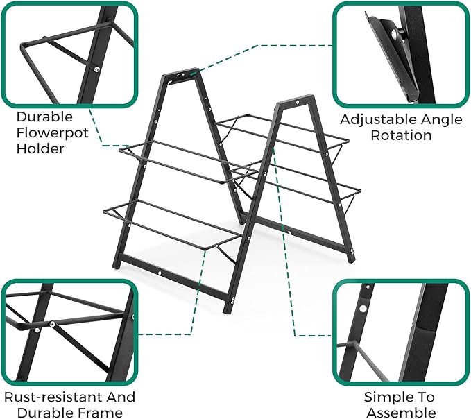 Raised Garden Planter Bed Tiered Planter Stand with 5 Boxes 25 Long*30 Wide*31 Tall Vertical Raised Garden Bed for Herbs Flowers or Vegetables in Patio Balcony Indoor Outdoor