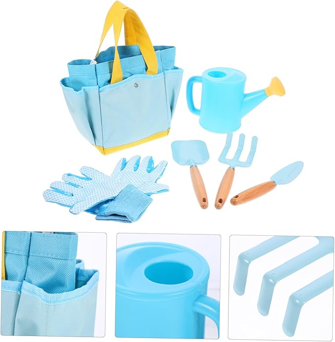 1set Boy Girl Gardening Tools Set Shovels Rake and Watering Pot for and Planting Fun Lightweight and Portable Gardening Kit for Boy Girl