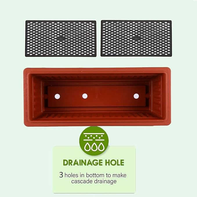 Homdox 2 Pack Elevated Garden Bed 5-Tier Freestanding Vertical Raised Bed for Gardening 5 Garden Planter Boxes and 5 Hooks Perfect to Grow Vegetables Herbs Flowers Outdoor Indoor Brick Red