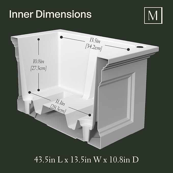 Mayne Fairfield Elevated Garden Bed - Black - 48in L x 18in W x 14in H - Polyethylene - Built-in Water Reservoir (4890-B)