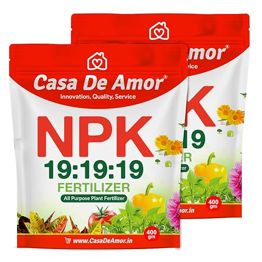 Npk 19-19-19 Fertilizer | Balanced Water-Soluble Plant Food For Growth Flowering &amp Yield Boost | For All Plants | 2 Pack Of 400 Gm (Total 800 Gm)Powder