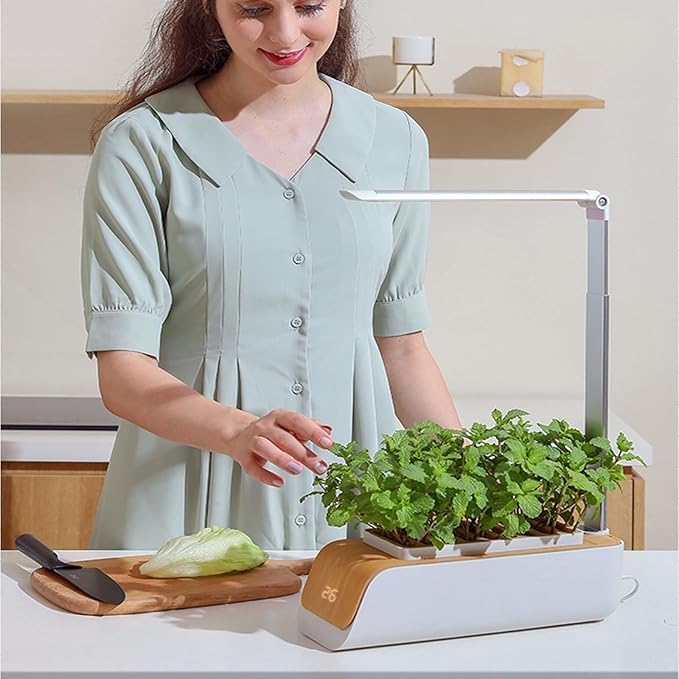 Intelligent Indoor Hydroponic Gardening Systems with Adjustable LED Grow Light for Vegetables Soil and Water Plant