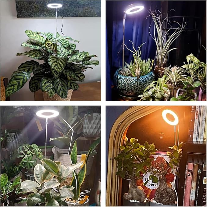 Grow Light Full Spectrum Plant Grow Light Height Adjustable Auto Timer 3 Lighting Modes for Indoor Plnats 5V