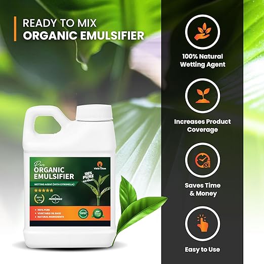 Pure Organic Emulsifier with Citronella - 100% Natural Wetting Agent for Enhanced Plant Absorption Eco-Friendly Formula (32 oz)