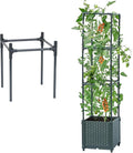 LINEX Raised Garden Bed Planter Box with Extra 1-Layer Trellis 41.3” Tomato Planters for Climbing Plants Vegetable Vine Flowers Outdoor