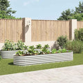 Powder-Coated Garden Raised Bed Metal Planter Box for Vegetables Flowers Herbs Silver Galvanized Steel Large Durable-590
