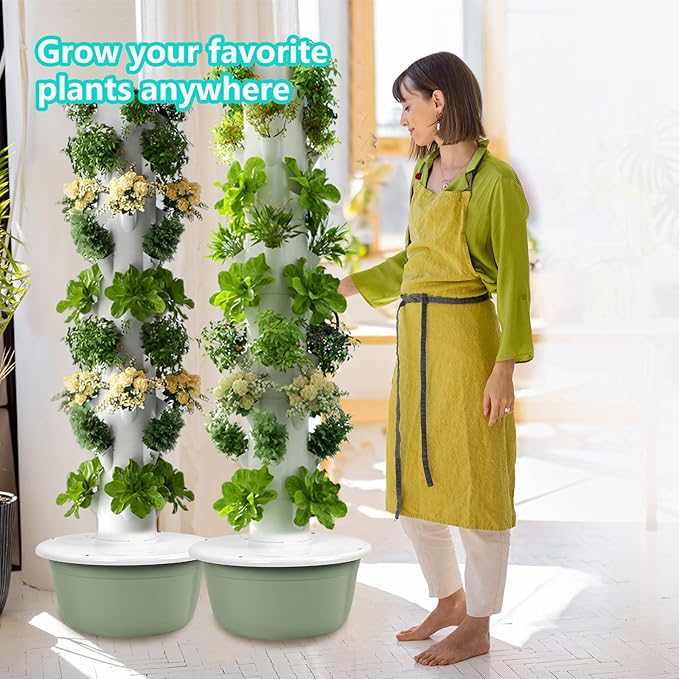 AIZYR Hydroponic Tower Vertical Garden Planter with Pump Hydroponics Growing System Kit Suitable for Indoor and Outdoor9 Layer