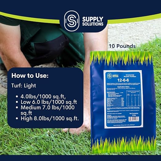 Supply Solutions 12-6-6 Ornamental Booster Fertilizer - Plant Food Topdress on Foliage Nurseries and Landscapes - Controlled Release NPK Plant Fertilizer with Macro and Micro Nutrients (10lbs)