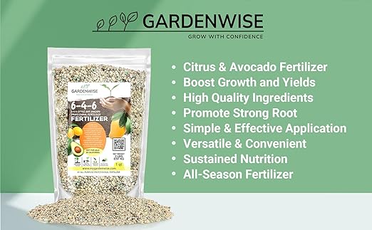 Avocado &amp Citrus Tree Fertilizer for Indoor &amp Outdoor Plants | Quick-Release Nitrogen - Citrus Fertilizer (3 Quarts)