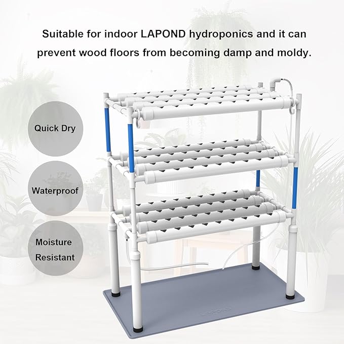 Block Light Hydroponics Growing System Kit with Silicone Waterproof Mat108 Plant Sites 3 Layers Food-Grade PVC-U Pipes for Leafy VegetablesFruits Herbs