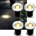Underground Light LED - LED Beam Spotlight 12V/24V 4pcs Outdoor Garden Tempered Glass Buried Light IP67 Waterproof Aluminum LEDs Underground Recessed IngroundWarm White 12v(1w)