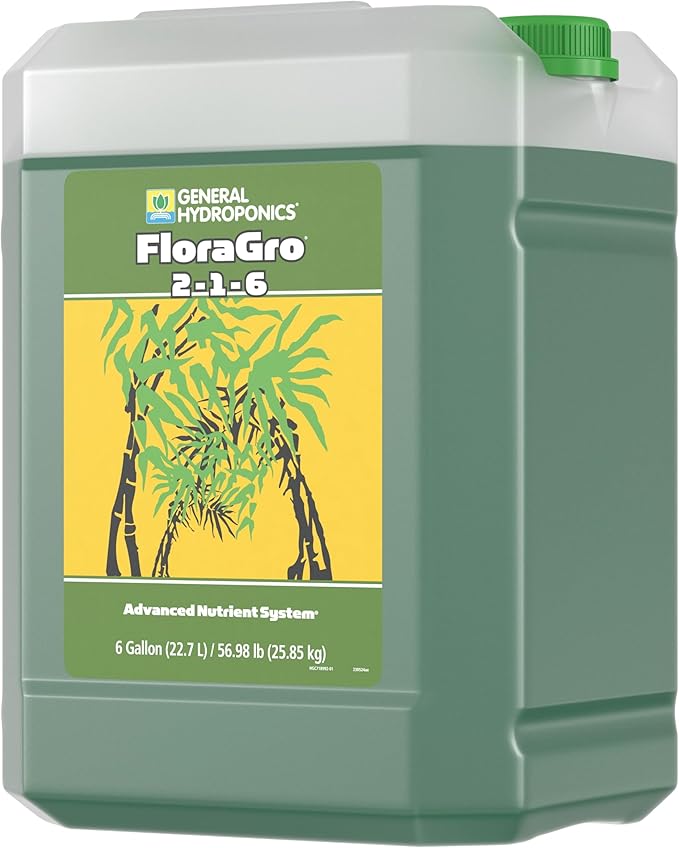 General Hydroponics FloraGro Plant Food 2-1-6 6 gal.