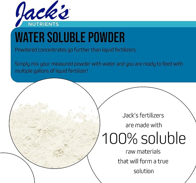 Jack's Classic Nutrients 5-12-26 Part A Water-Soluble Fertilizer for Growth of Leaves and Strong Roots in Plants Grown in Continuous Liquid Feed Programs 2.2Lbs