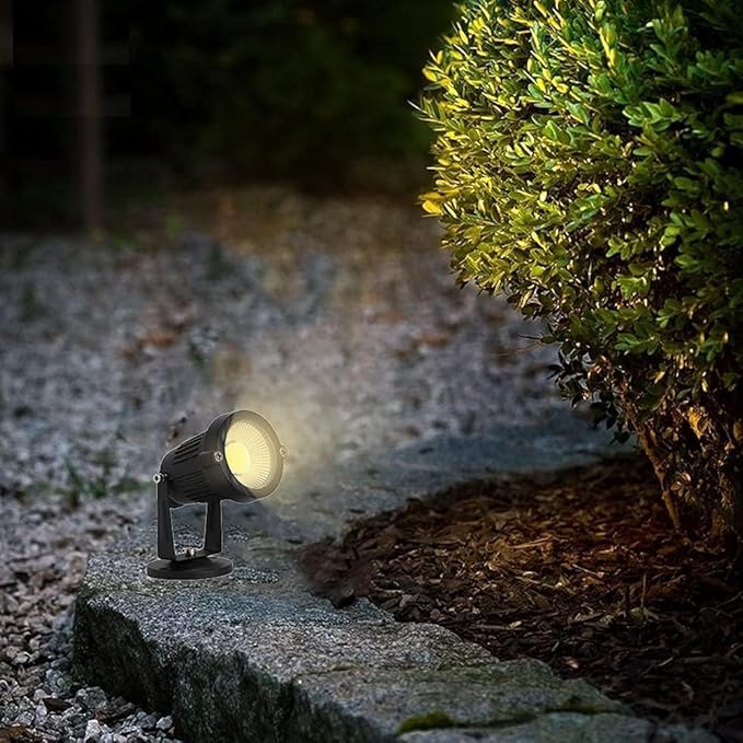 110V Landscape SpotlightLED Landscape Lighting Outdoor for Flag Pole LightIP65 Landscape Lights 3000k Garden Light 6FT Cord with US 3 Prong (BaseStake Included) (5 Watts)