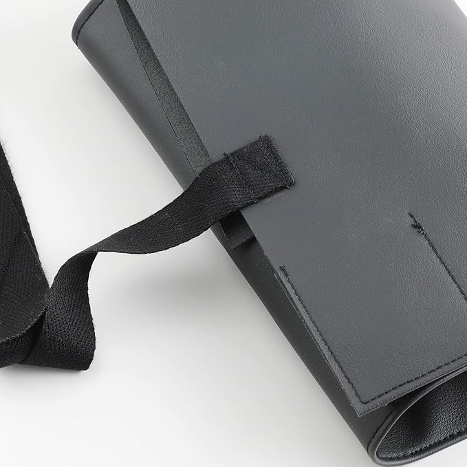 Wazakura Made in Japan Bonsai Tool Case in Polyurethane Leather Japanese Garden Tool Kit Roll Storage Bag - Black PU Leather
