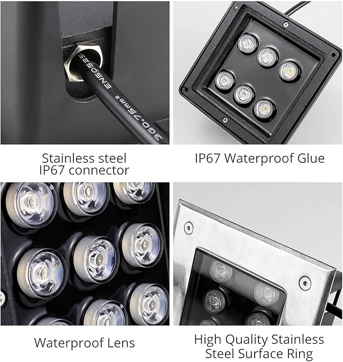 Recessed LED Landscape Lights - Inground Garden Lamp Square Outdoor Garden Lighting Built-in Waterproof Lights Underground Beam Underground SpotlightWarm White-18w
