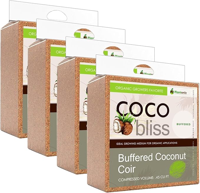 Buffered Coco Bliss (40lbs) - 100% Buffered Coco Coir - Organic Coco Coir for Plants Garden Soil &amp Potting Mixes - Coconut Fiber Substrate Mixes with Potting Soil for Indoor Plants &amp Outdoor