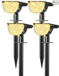 Solar Lights Outdoor Waterproof IP65 Solar Powered 76 LED 3 Lighting Modes Solar Spot Lights Outdoor for Yard Garden Landscape Pathway (Warm White 4 Pack)