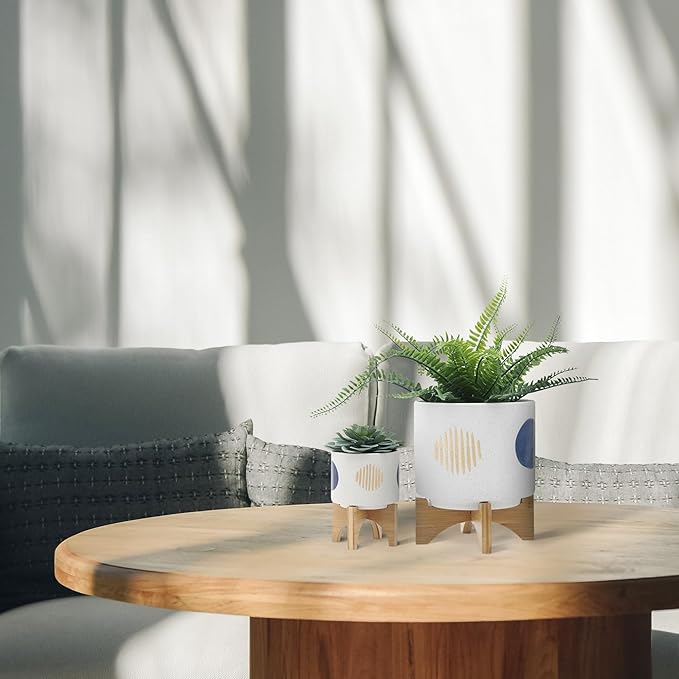 S2 58 Funky Planter W Stand White