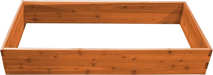 DutchCrafters Red Cedar Wood Raised Vegetable Garden Bed - Amish Made in USA (11 Double Raised Bed Cedar Stain)