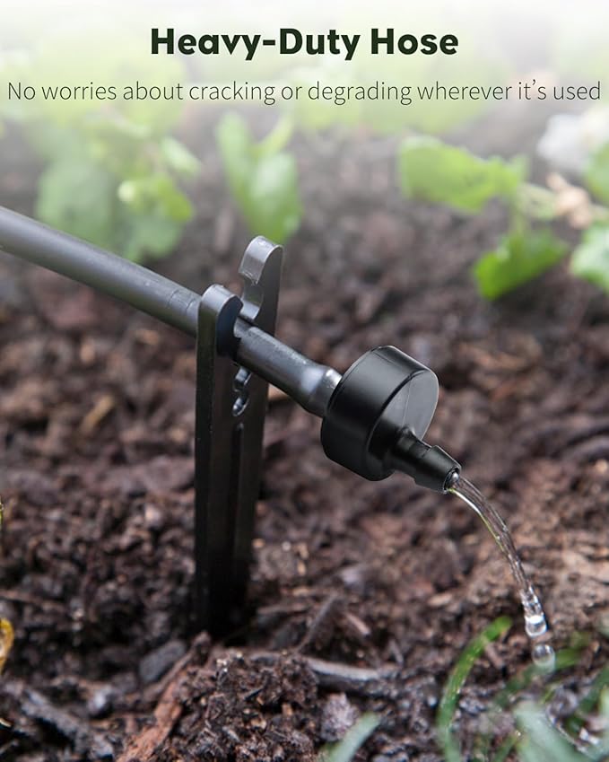 Pawfly 500 ft. 1/4 Drip Irrigation Tubing Black Distribution Tubing for Drip Irrigation System Polyethylene Drip Line Drip Irrigation Hose Tube for Quick-Connect Drip Irrigation Emitters