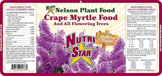 Crape Myrtle &amp All Flowering Trees Desert Willow Mimosa Orchid Tree Indoor Outdoor Container Grown Granular Fertilizer NutriStar (15 lb.)