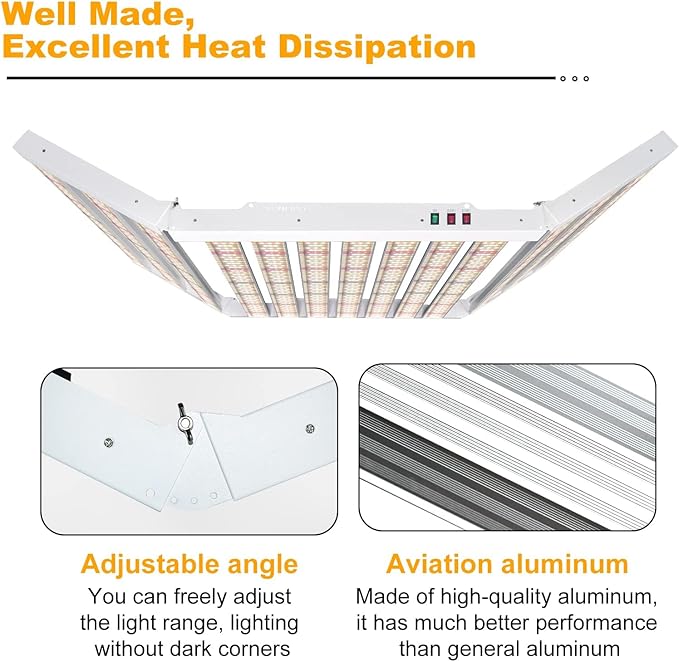 2024 New SPF6000 600W LED Grow Light 6x6ft Coverage with New Diodes &amp IR Lights Full Spectrum Veg Bloom Growing Lamps for Indoor Plants Seeding Flower Led Plant Light Fixture