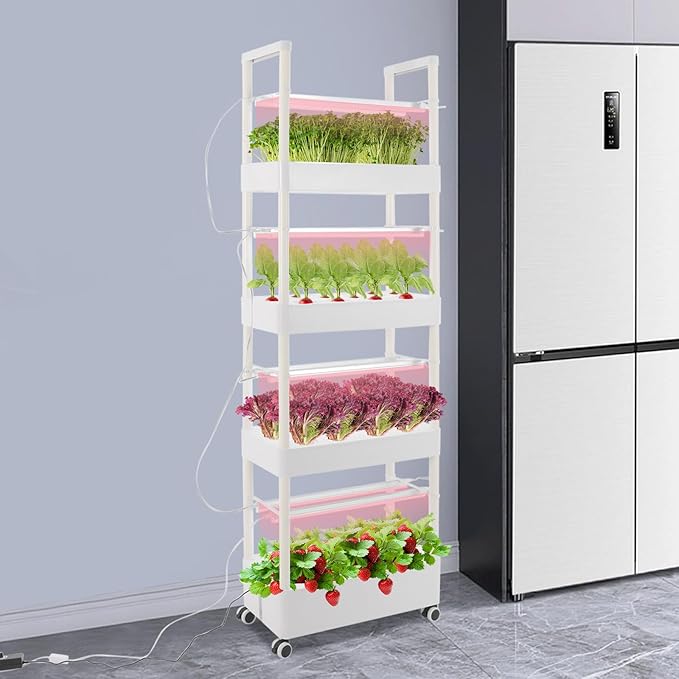 Hydroponics Growing System Kit Vertical Indoor Garden with LED Grow Light Indoor Gardening System for Vegetable Fruit Herb