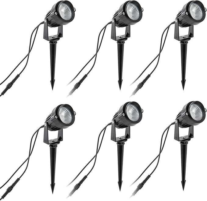 Garden Spotlight with Remote Control 6 Piece Garden Lighting RGB with Ground Spikes for Fences Path Trees Party