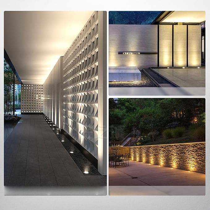 Underground Light LED - Outdoor Ground LED Inground Landscape Light IP67 Waterproof Recessed Low Voltage Deck Round Spotlight Disc for Driveway Patio Pathway SBlue 24W