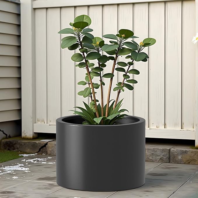 Heavy Duty Corten Steel Round Raised Garden Bed Kit 15.5 Dia. x 20 H. Pre Rusted Metal Planter Box for Vegetables Flowers Herbs Black Ideal for Outdoor Gardening