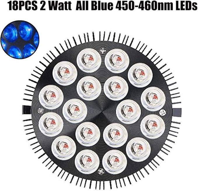 Antony Blue LED Plant Grow Light Bulb 36W Plant Growing Lamps for Greenhouse and Hydroponic E26 Full Spectrum Plant Growing Light Lamp for Bloom and Fruiting.